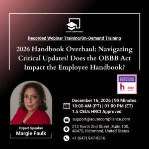 2026 Handbook Overhaul: Navigating Critical Updates! Does the OBBB Act Impact the Employee Handbook?